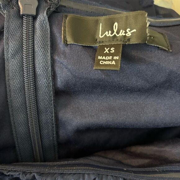 Lulus Radiantly Stunning Navy Blue Burnout Off-the-Shoulder Maxi Dress Size XS - Picture 5 of 16